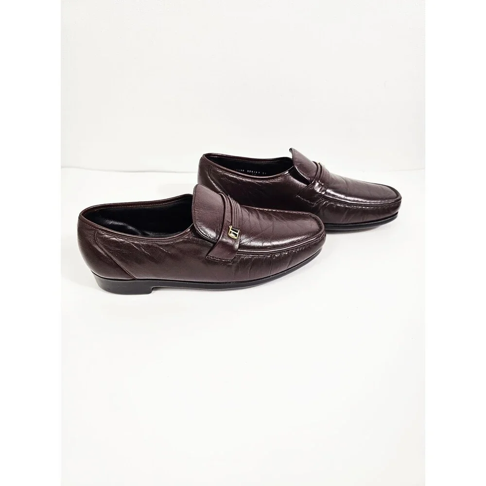 Florsheim Dark Burgundy Brown Size 10.5 5E Wide Leather Mocassin Loafers